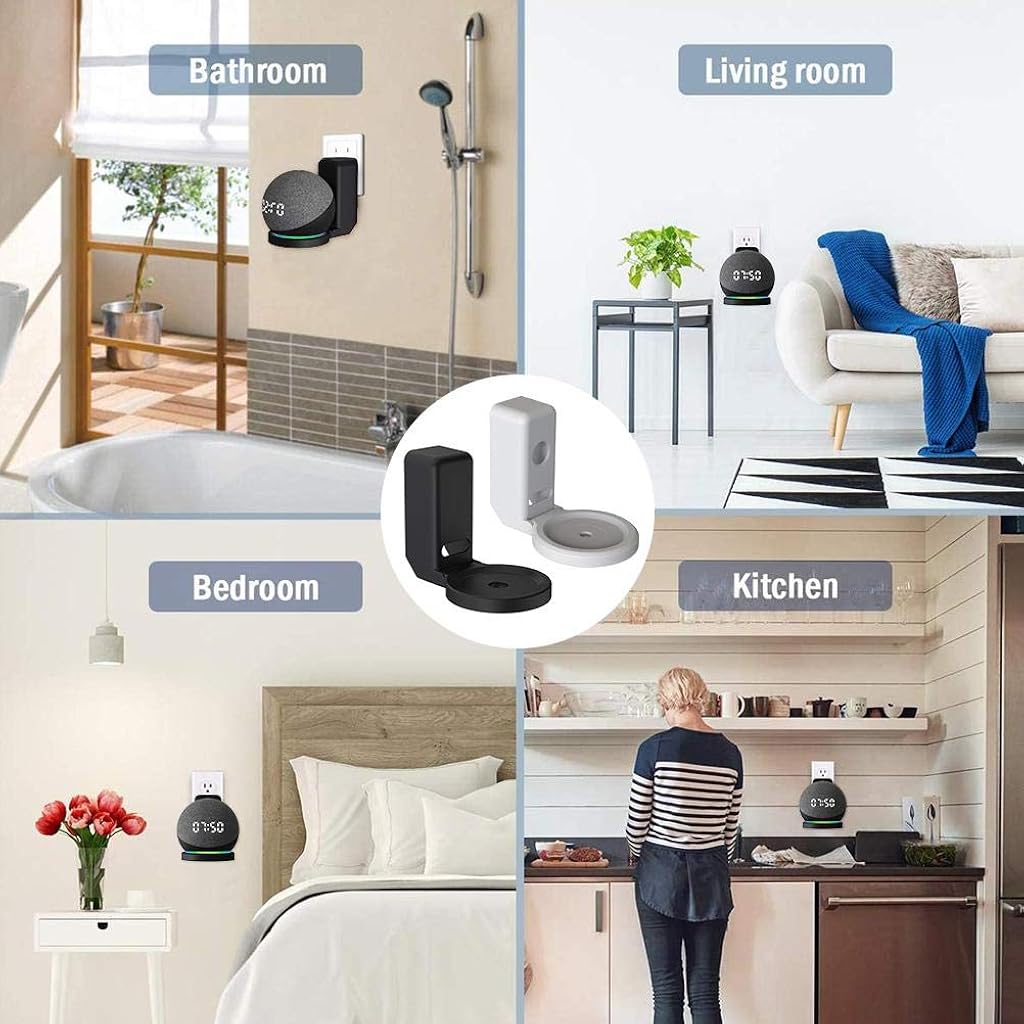 ZORBES Wall Mount for Alexa Echo Dot 4th Generation, Space-Saving Solution Wall Holder with Cord Management for Your Smart Home Speakers, Alexa Echo Dot Accessories (Holder Only, Black) ZORBES Wall Mount for Alexa Echo Dot 4th Generation, Space-Saving Solution Wall Holder with Cord Management for Your Smart Home Speakers, Alexa Echo Dot Accessories (Holder Only, Black)